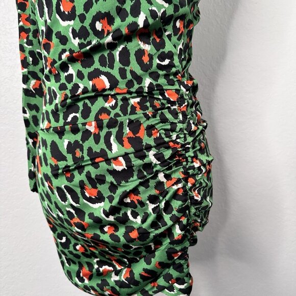 Choosy Untamed Women's One Shoulder Animal Print Satin Mini Dress Size XS NWT - Picture 3 of 7